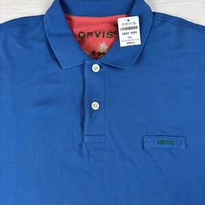 Orvis Men's Blue Performance Polo Fly Fishing Shirt 2XL